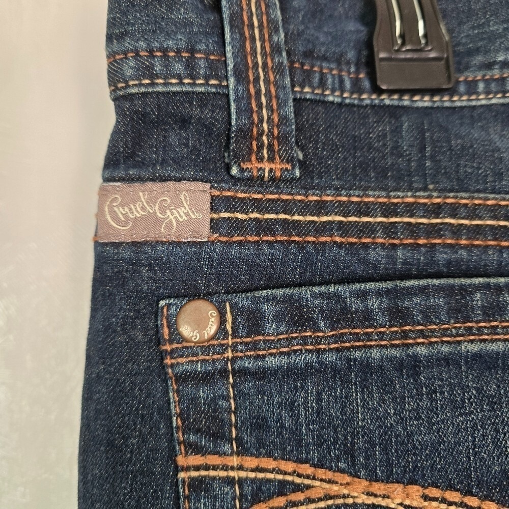 Cruel Girl Women's Jeans Sz 9 Rocky Mountain Clothing Wide Leg Pockets Stitching - Picture 3 of 11